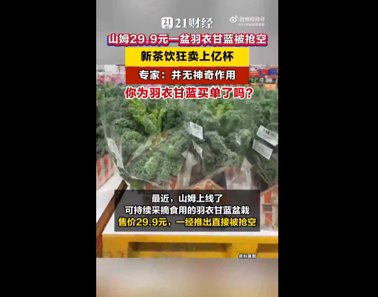 山姆29.9元一盆被抢空，有人“一次就抱走七八盆”……这种蔬菜突遭年轻人疯狂追捧