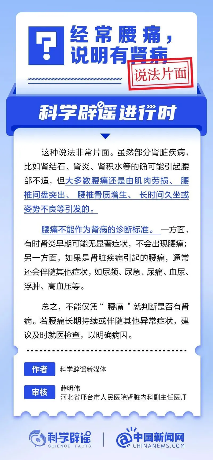 经常腰痛，说明有肾病？